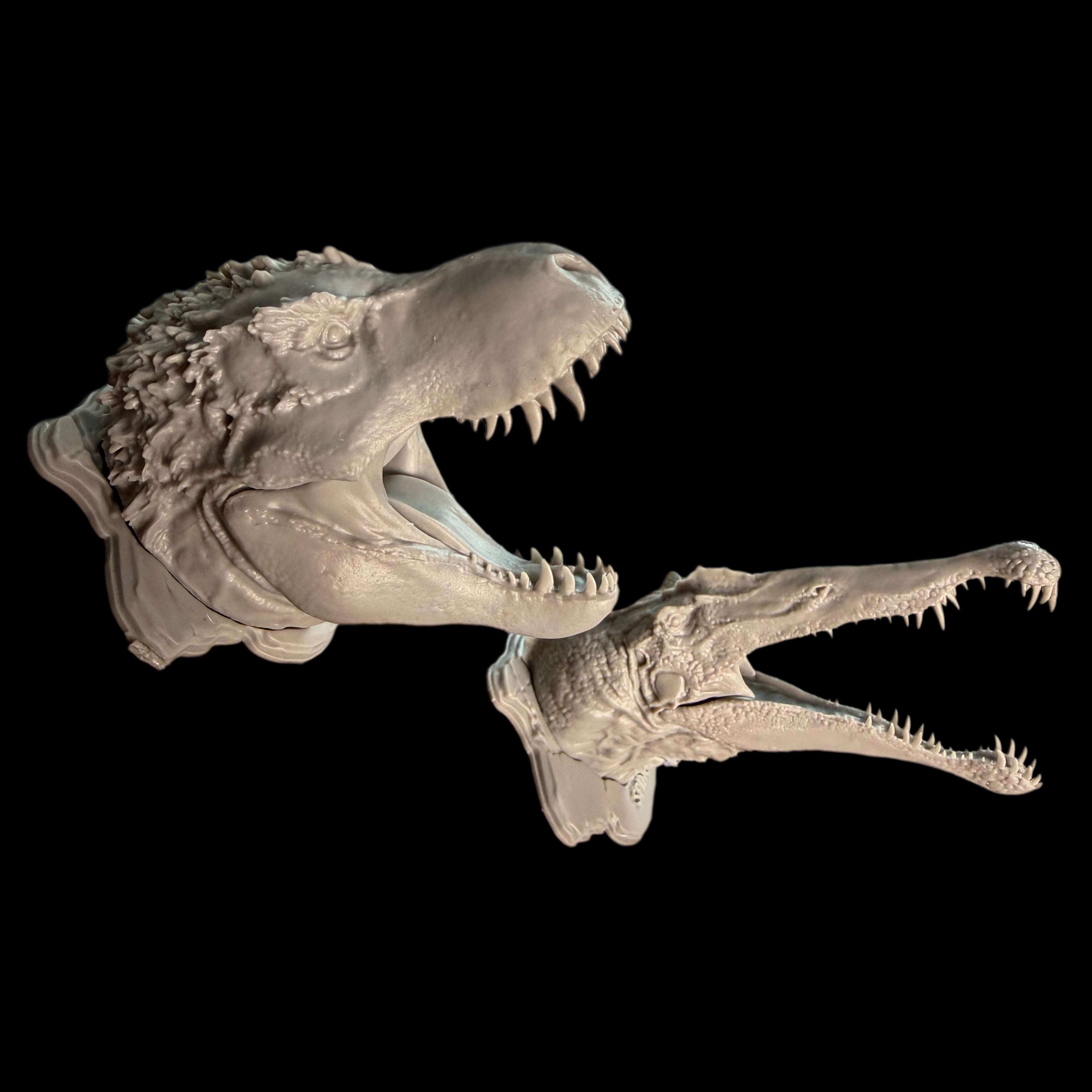 T-Rex Head Collection (Set of 9) - 1:35 Scale Resin Model Kit Magnets & Wall Mounts