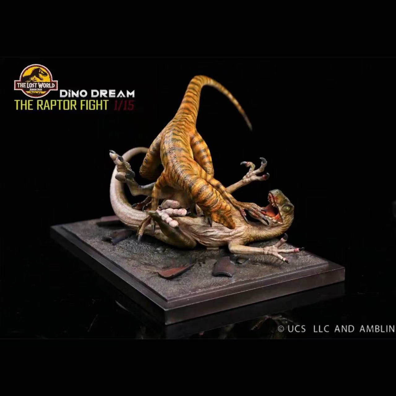 DinoDream | Jurassic World Velociraptor Raptor Pair Battle Statue | 1/15 Scale