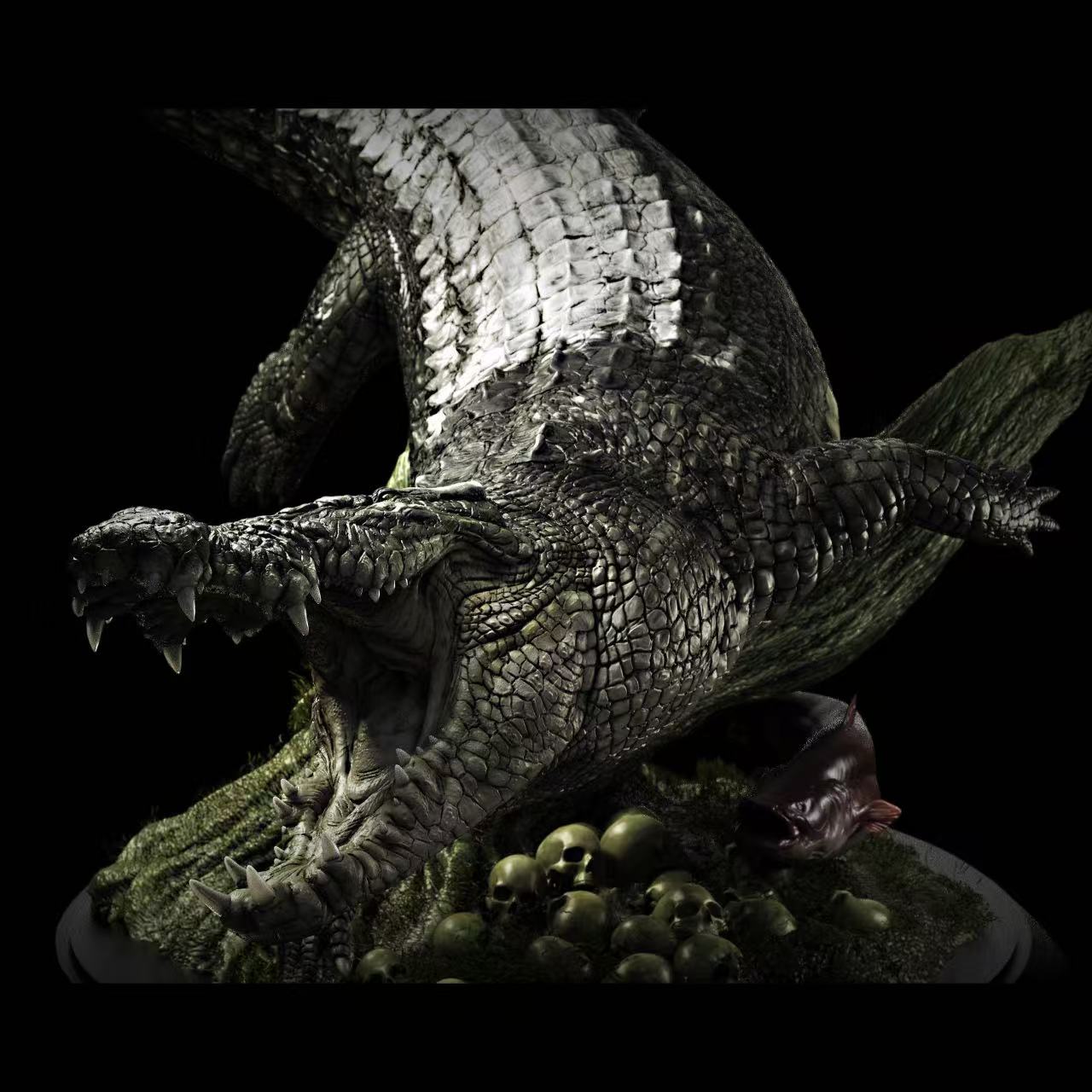 Saltwater Crocodile Bujang Senang statue Model Kit 1:10 Scale JA Studio