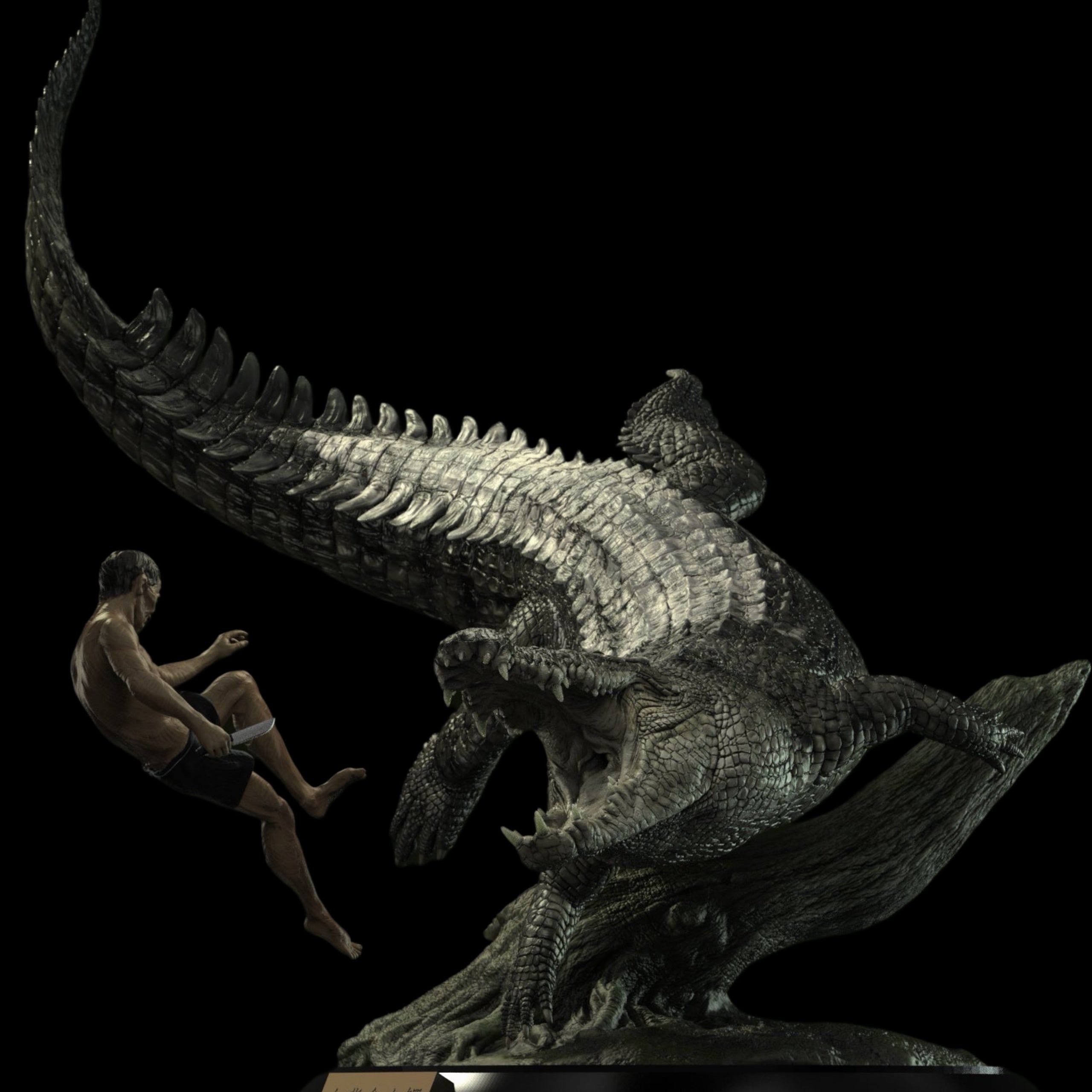 Saltwater Crocodile Bujang Senang statue Model Kit 1:10 Scale JA Studio