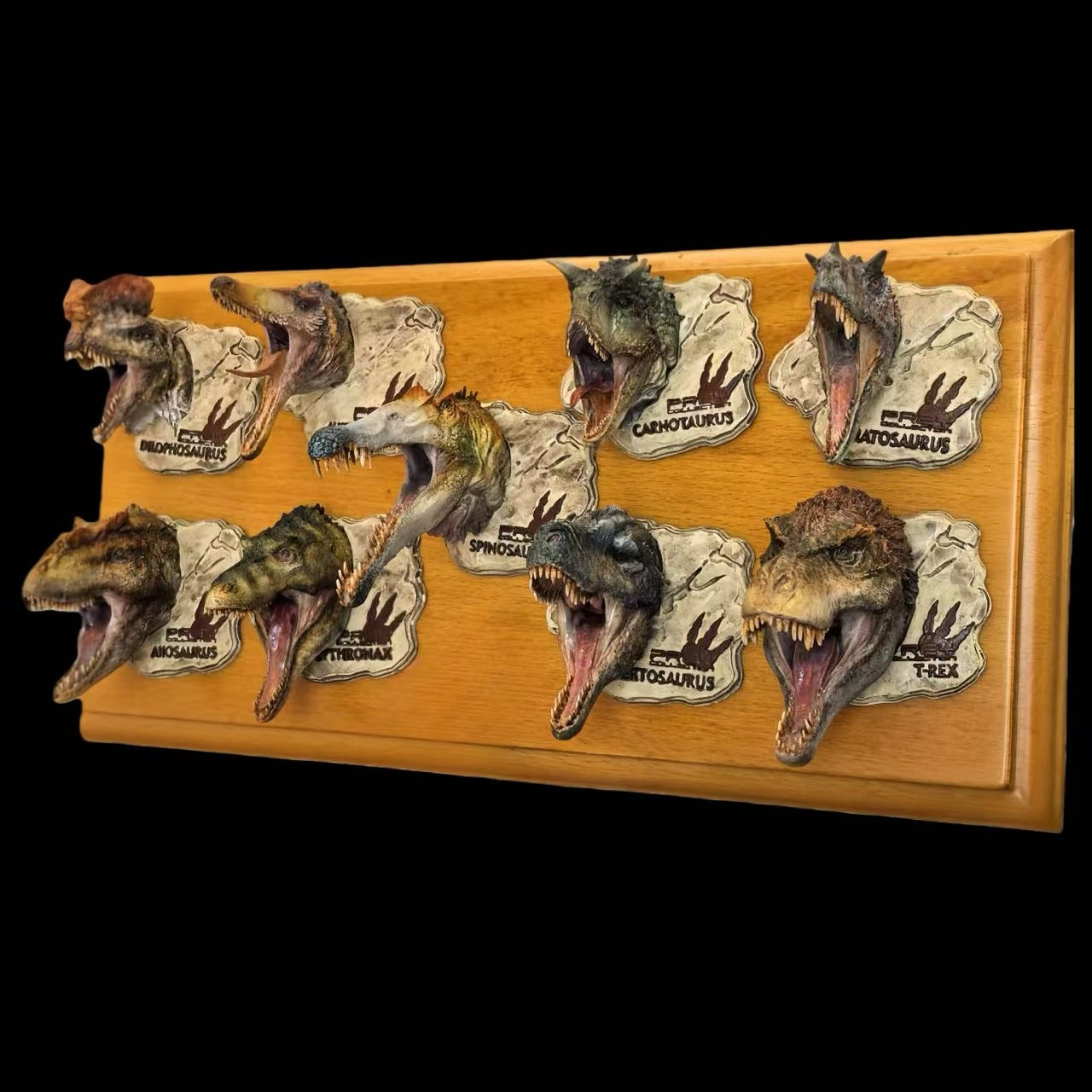 T-Rex Head Collection (Set of 9) - 1:35 Scale Resin Model Kit Magnets & Wall Mounts