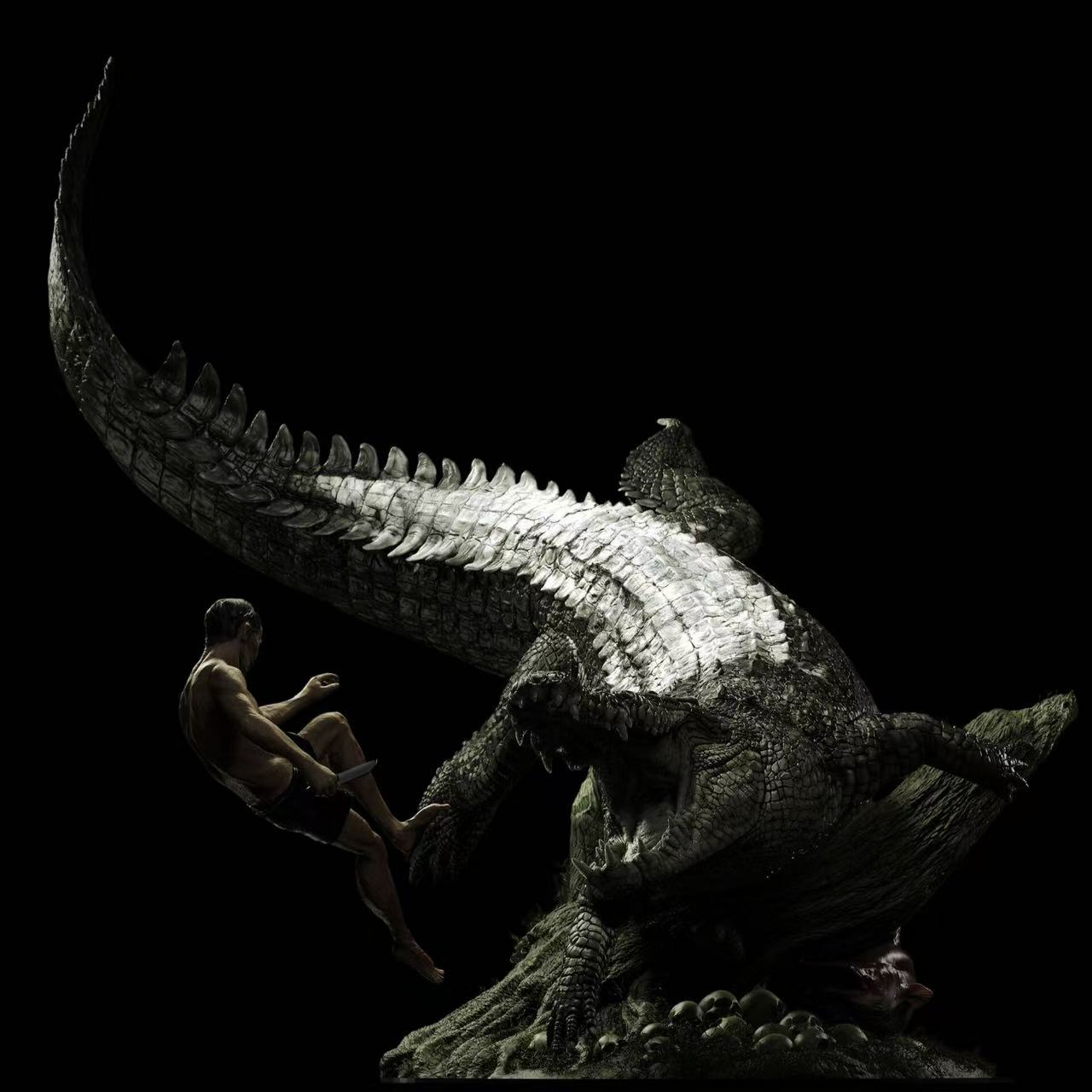 Saltwater Crocodile Bujang Senang statue Model Kit 1:10 Scale JA Studio