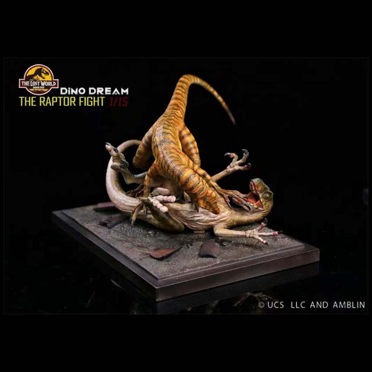 DinoDream | Jurassic World Velociraptor Raptor Pair Battle Statue | 1/15 Scale