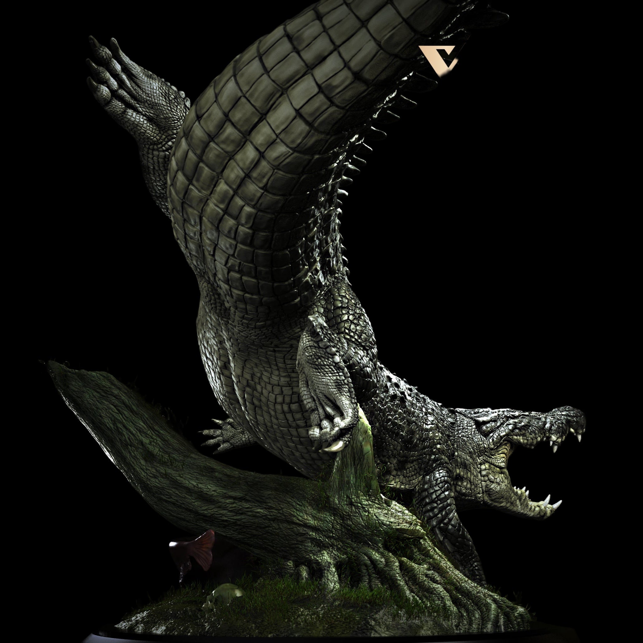 Saltwater Crocodile Bujang Senang statue Model Kit 1:10 Scale JA Studio