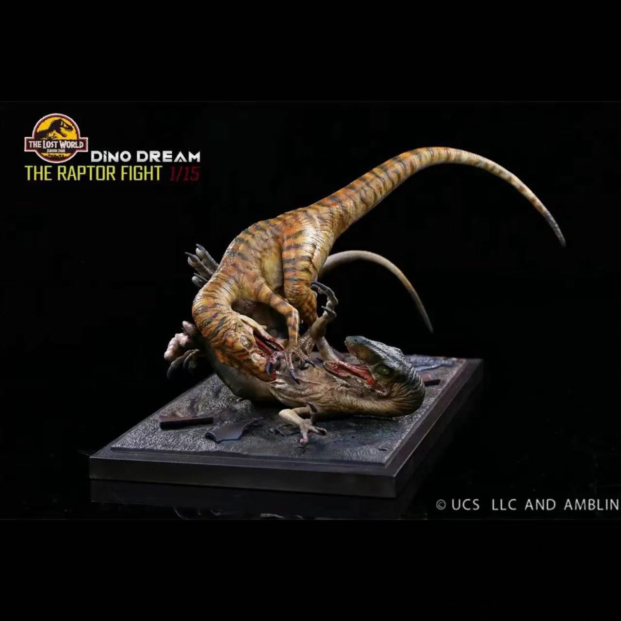 DinoDream | Jurassic World Velociraptor Raptor Pair Battle Statue | 1/15 Scale