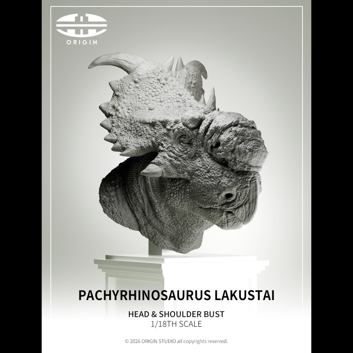 PACHYRHINOSAURUS LAKUSTAI 1:18 BUST statue Model Kit ORIGIN STUDIO