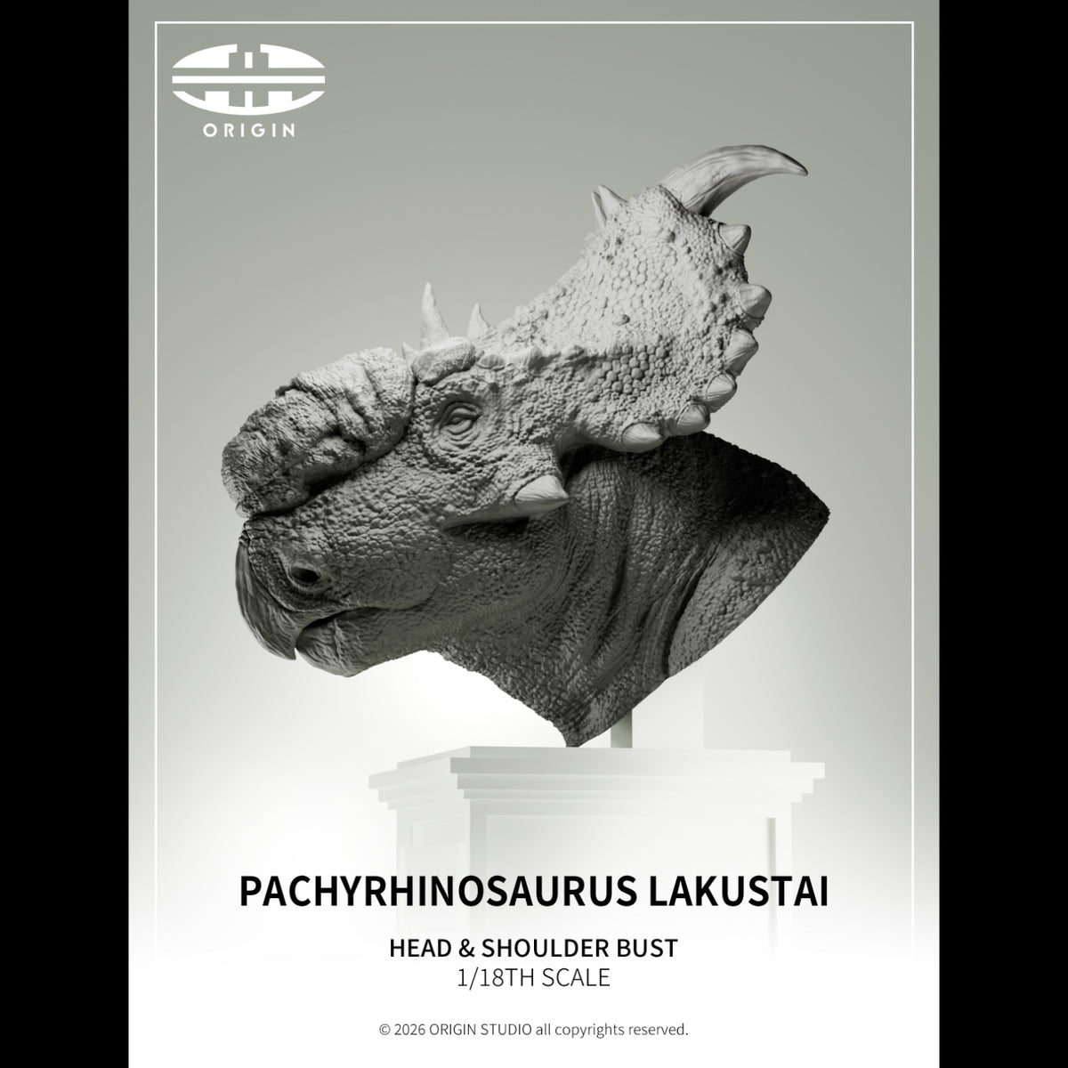 PACHYRHINOSAURUS LAKUSTAI 1:18 BUST statue Model Kit ORIGIN STUDIO