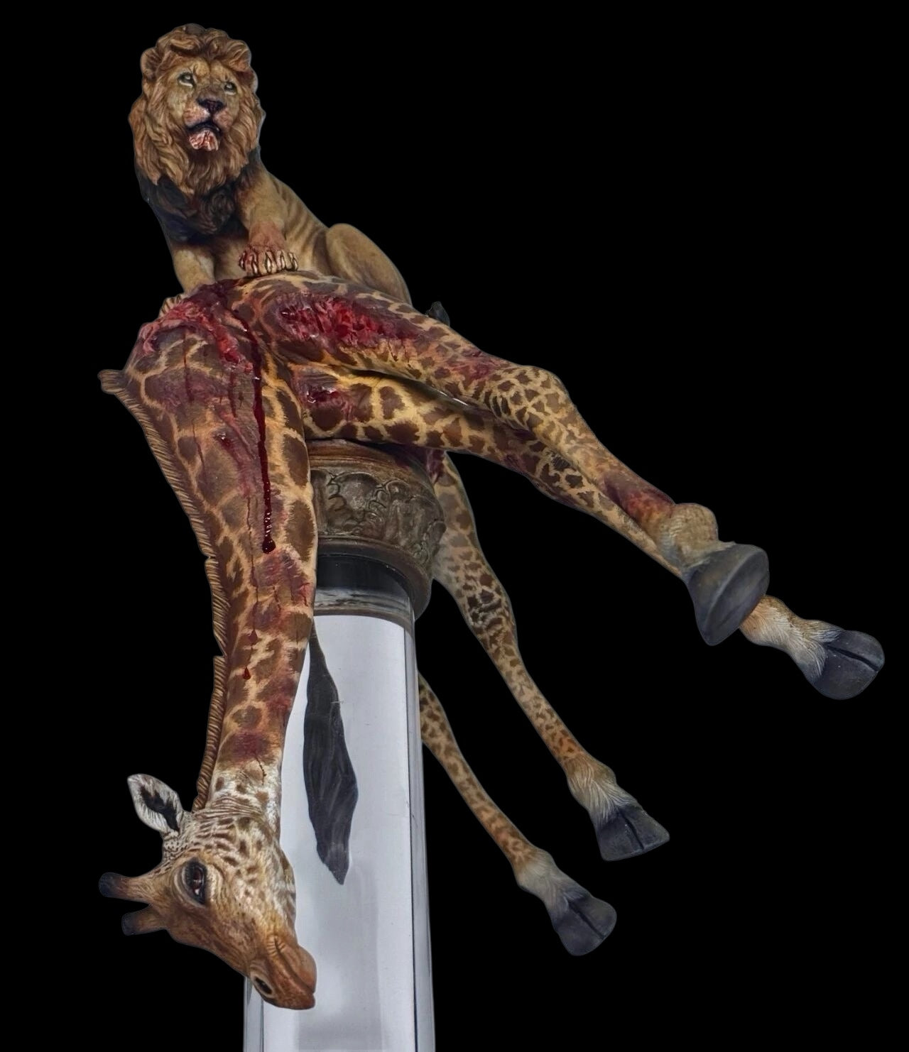 《Kiti cha ufalme》Panthera leo /Giraffa camelopardalis statue Model Kit 1:18 Scale Qi Le Studio