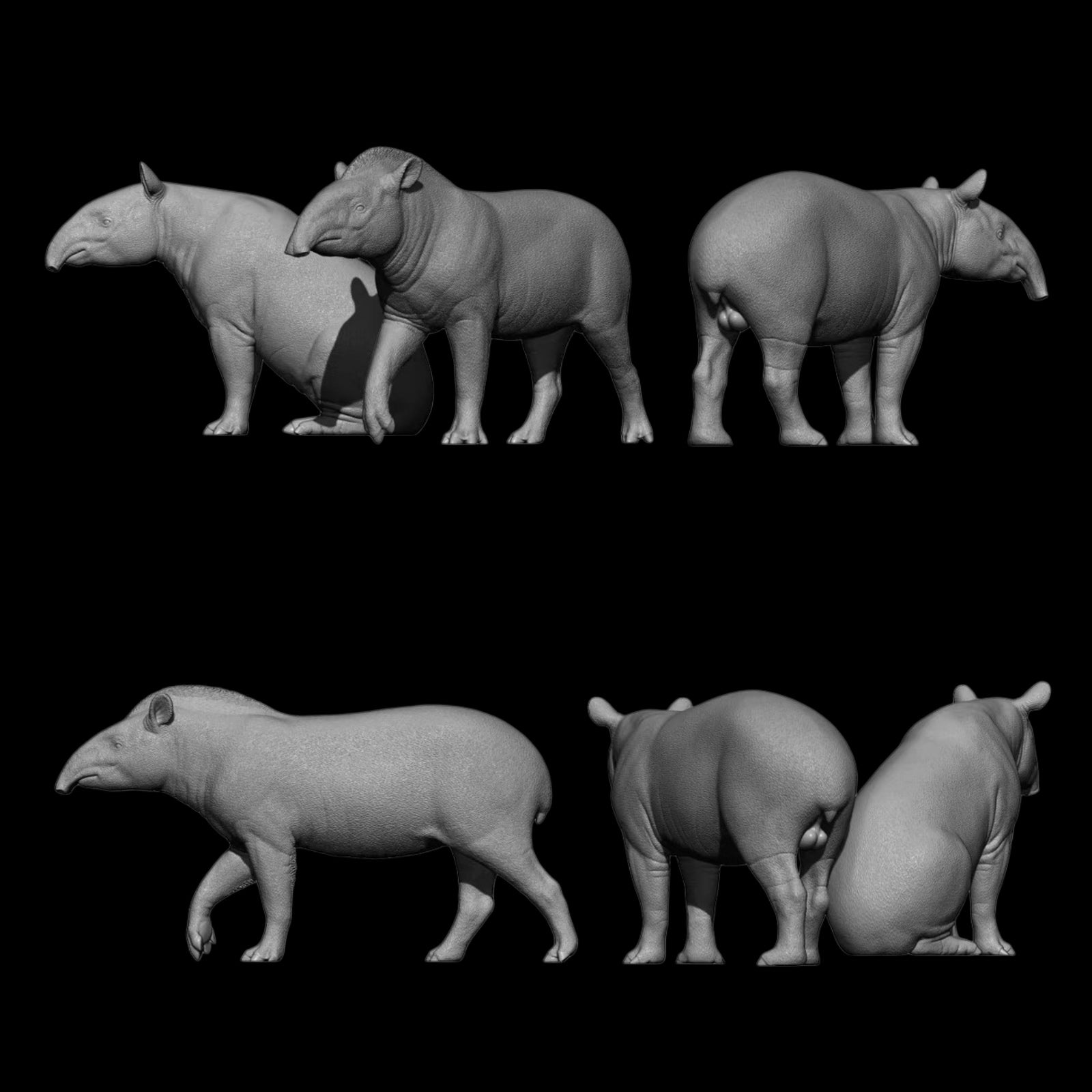 MALAYAN & SOUTH AMERICAN TAPIR statue Model Kit 1:18 1:15 1:10 Scale DaFei Studio