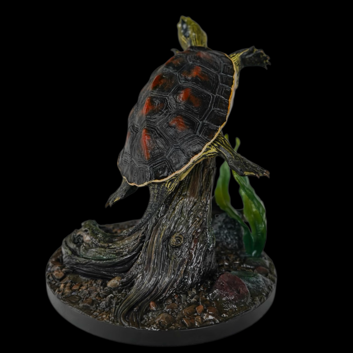 CHINESE STRIPED-NECK TURTLE (MAUREMYS SINENSIS) DUAL-SCENE STATUE SET (PAINTED FINISHED EDITION)