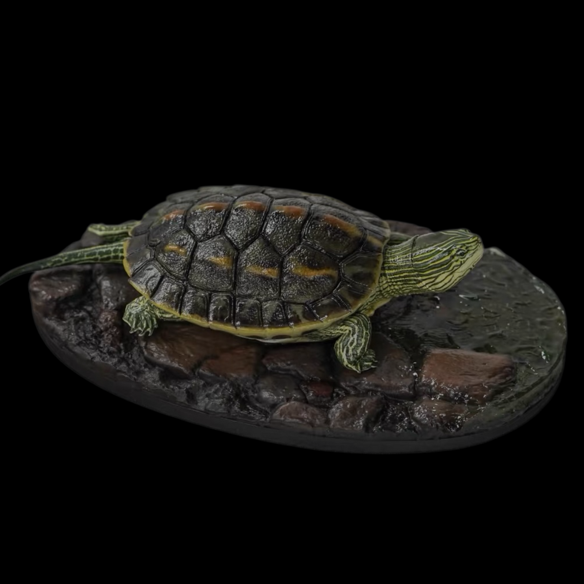 CHINESE STRIPED-NECK TURTLE (MAUREMYS SINENSIS) DUAL-SCENE STATUE SET (PAINTED FINISHED EDITION)
