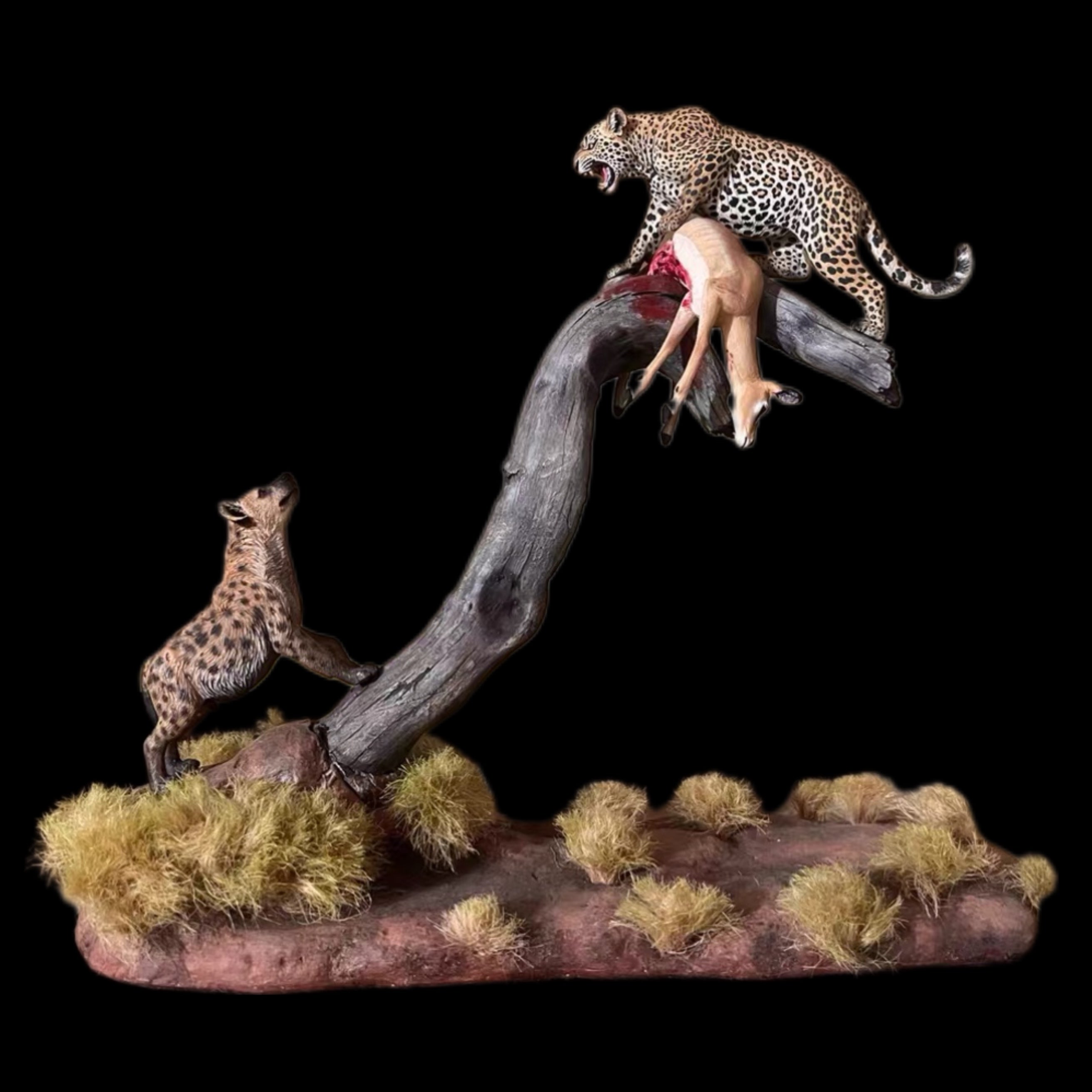 Leopard Food-Defense Scene Museum-Quality Wildlife Replica Figure 1:15 Scale Guoxiong Studio
