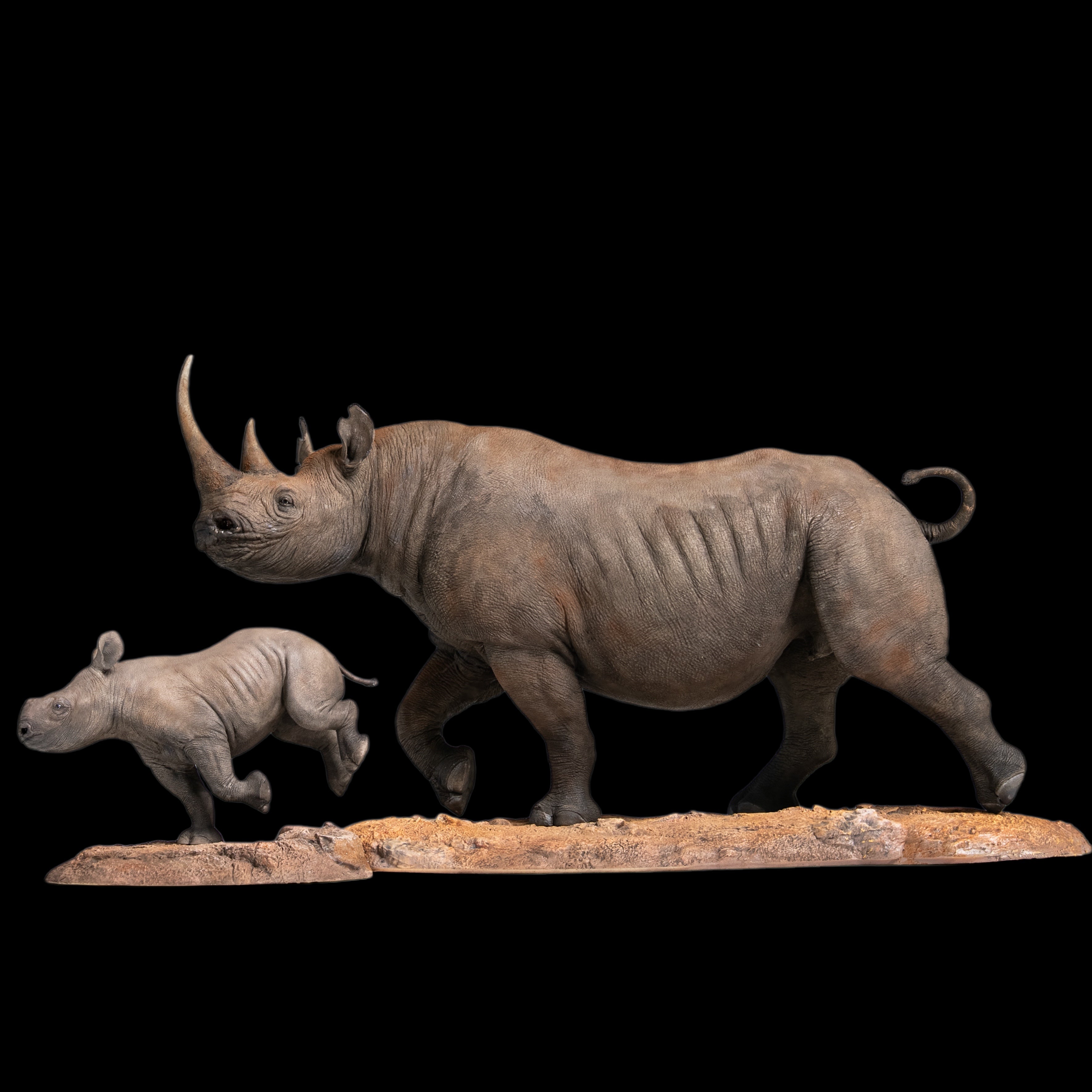 Black Rhinoceros (Diceros bicornis)  statue Model Kit 1:35 1:18 1:15 1:10 1:6 Scale
