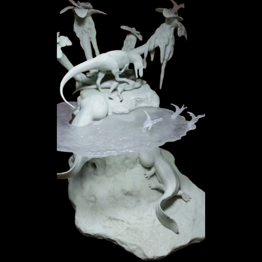 Polar Allosaur Leaellynasaura Koolasuchus Scene Model Resin Kit 1:20 Scale Sen Sen