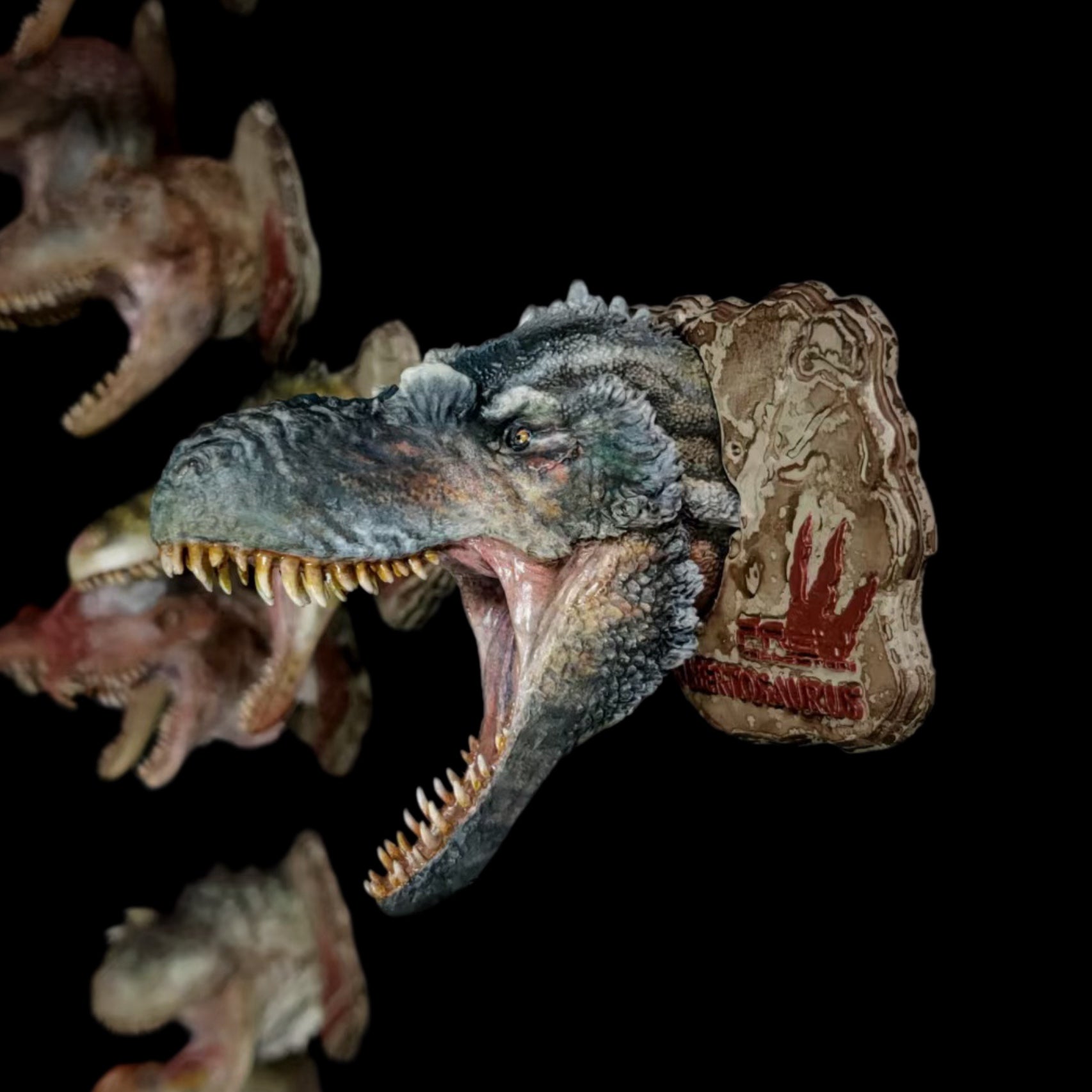 T-Rex Head Collection (Set of 9) - 1:35 Scale Resin Model Kit Magnets & Wall Mounts