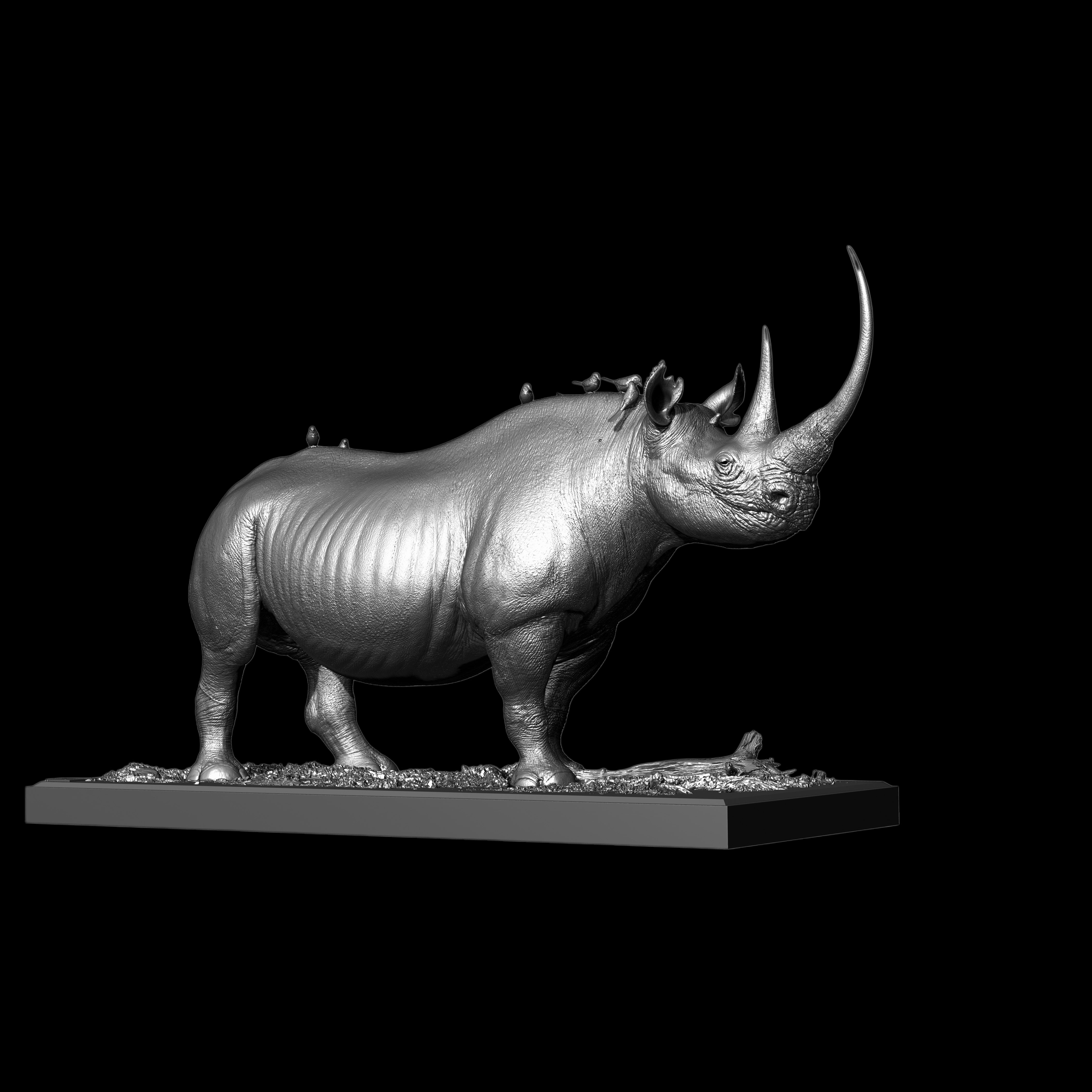 Black Rhinoceros (Diceros bicornis)  statue Model Kit 1:35 1:18 1:15 1:10 1:6 Scale