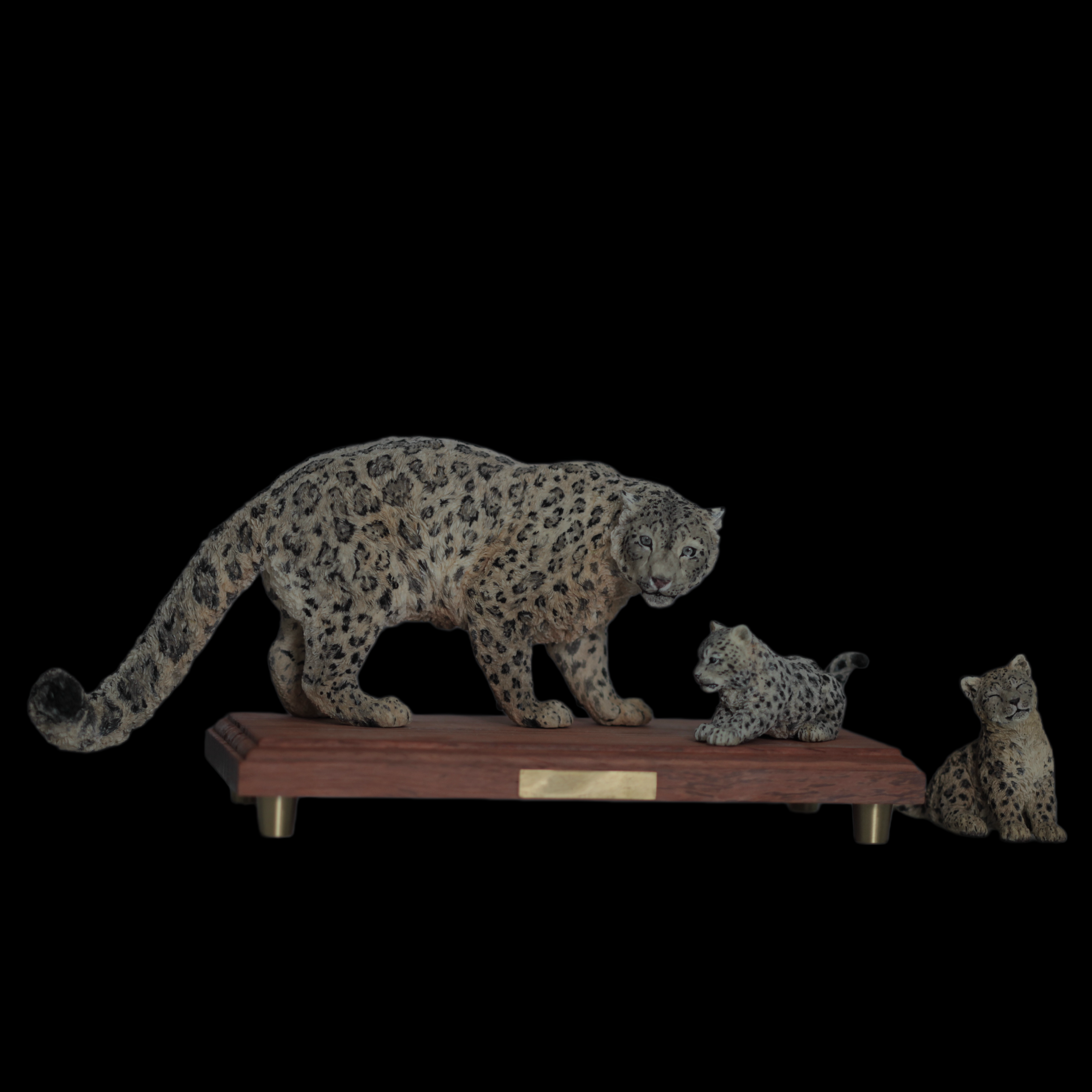 SNOW LEOPARD MOTHER  CUBS Statue Model Kit 1:6Scale Sculpture Studio