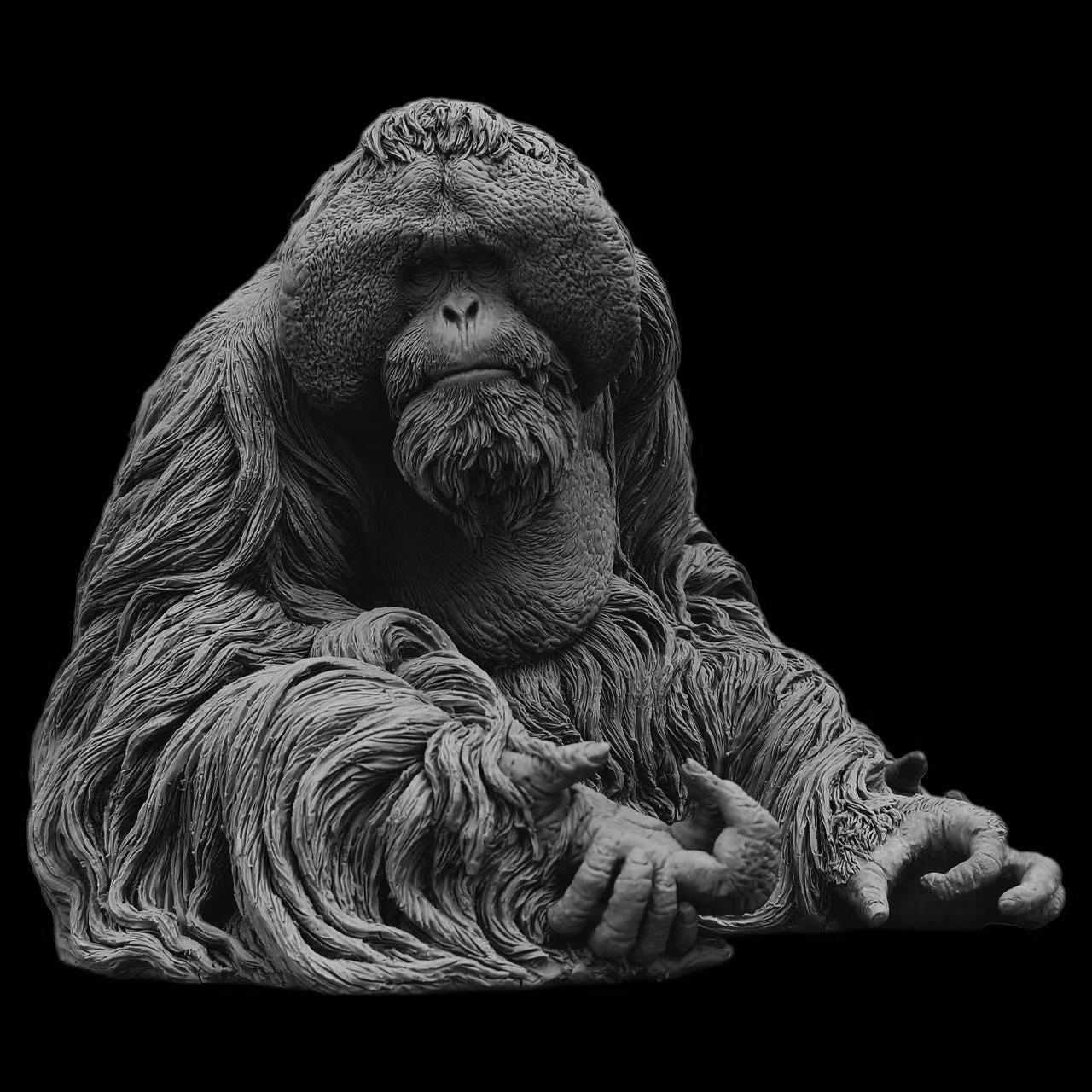 Bornean Orangutan statue Model Kit 1:6 Scale