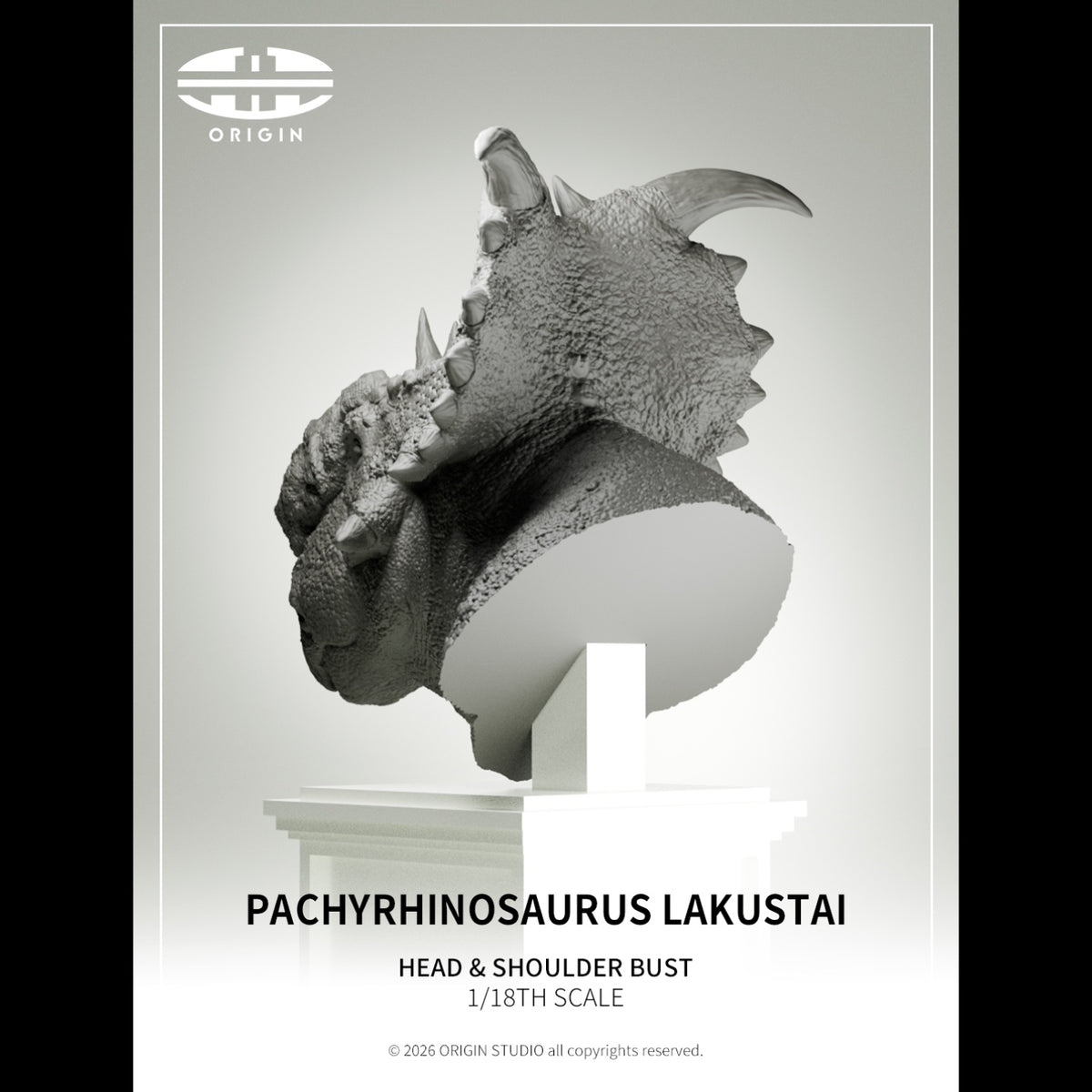 PACHYRHINOSAURUS LAKUSTAI 1:18 BUST statue Model Kit ORIGIN STUDIO