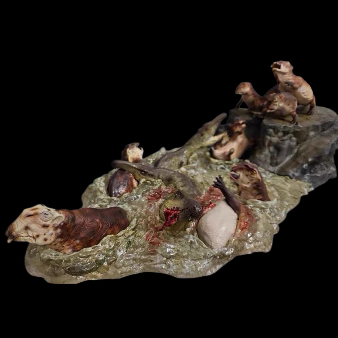 THE CROSSING — CHASMATOSAURUS AMBUSHING LYSTROSAURUS statue Model Kit 1:20 Scale Sen Sen Studio