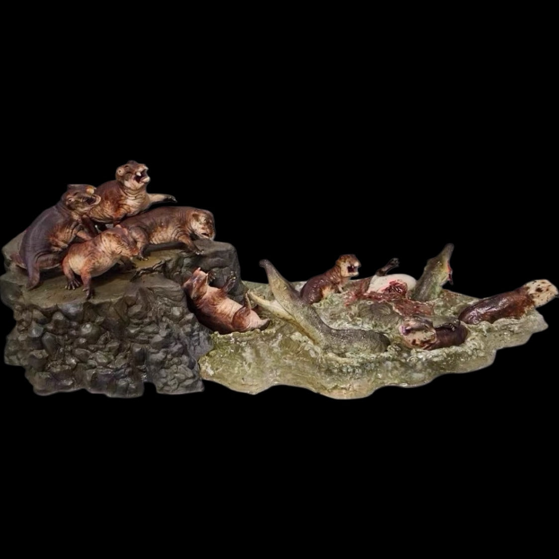 THE CROSSING — CHASMATOSAURUS AMBUSHING LYSTROSAURUS statue Model Kit 1:20 Scale Sen Sen Studio