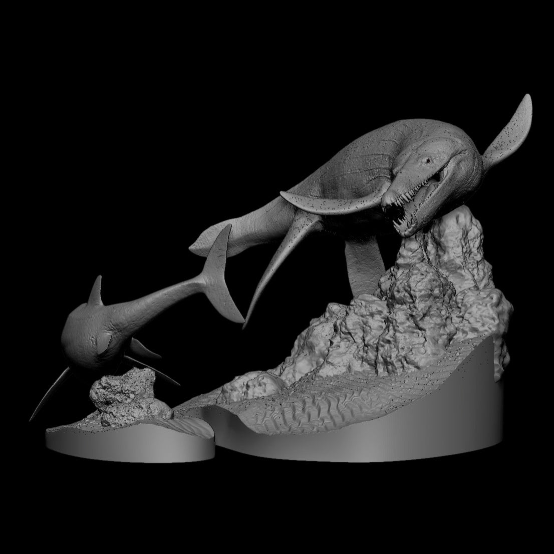KRONOSAURUS & PLATYPTERYGIUS statue Model Kit 1:35 1:18 Scale  Jacob Baardse Showanna Studio