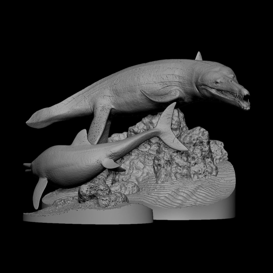 KRONOSAURUS & PLATYPTERYGIUS statue Model Kit 1:35 1:18 Scale  Jacob Baardse Showanna Studio