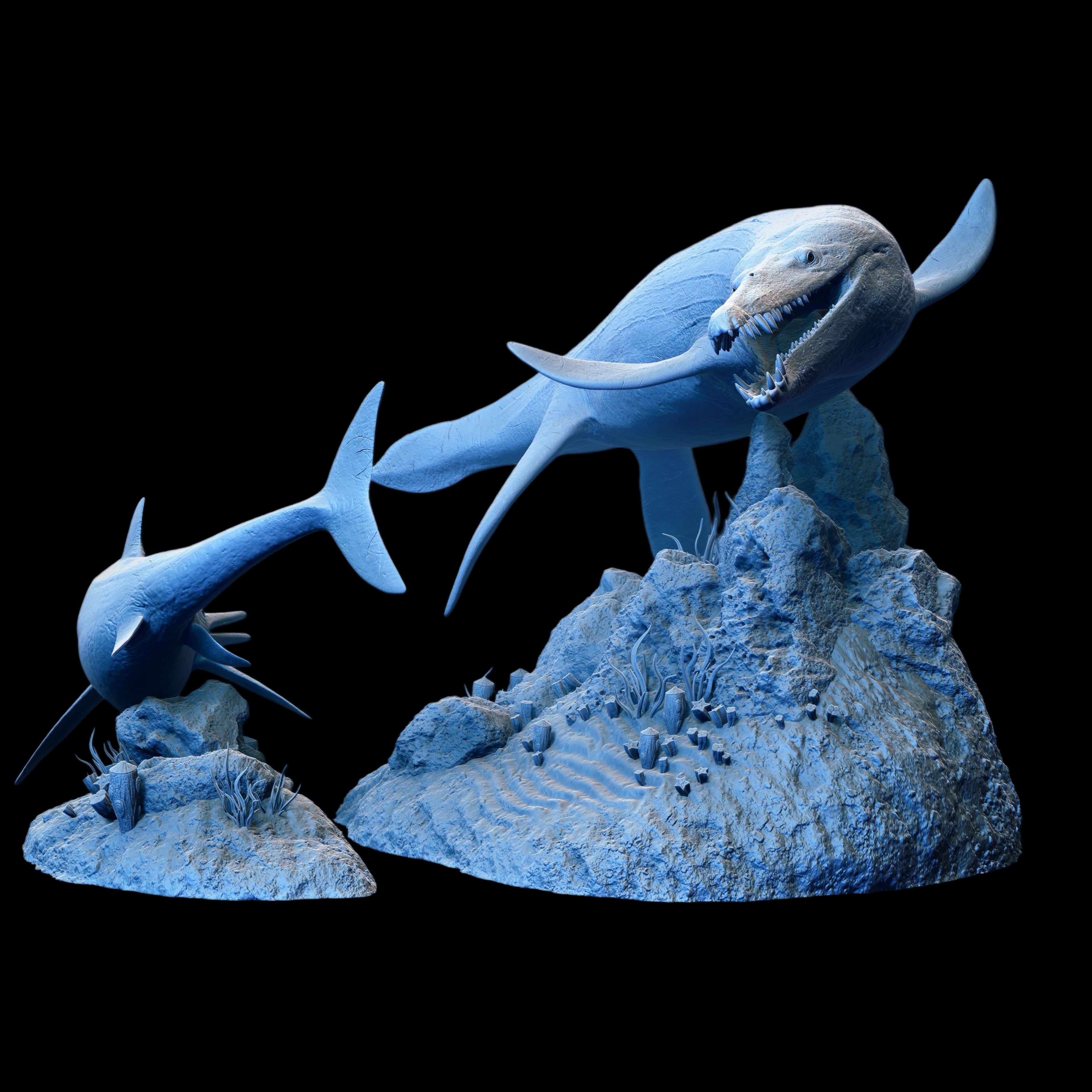 KRONOSAURUS & PLATYPTERYGIUS statue Model Kit 1:35 1:18 Scale  Jacob Baardse Showanna Studio