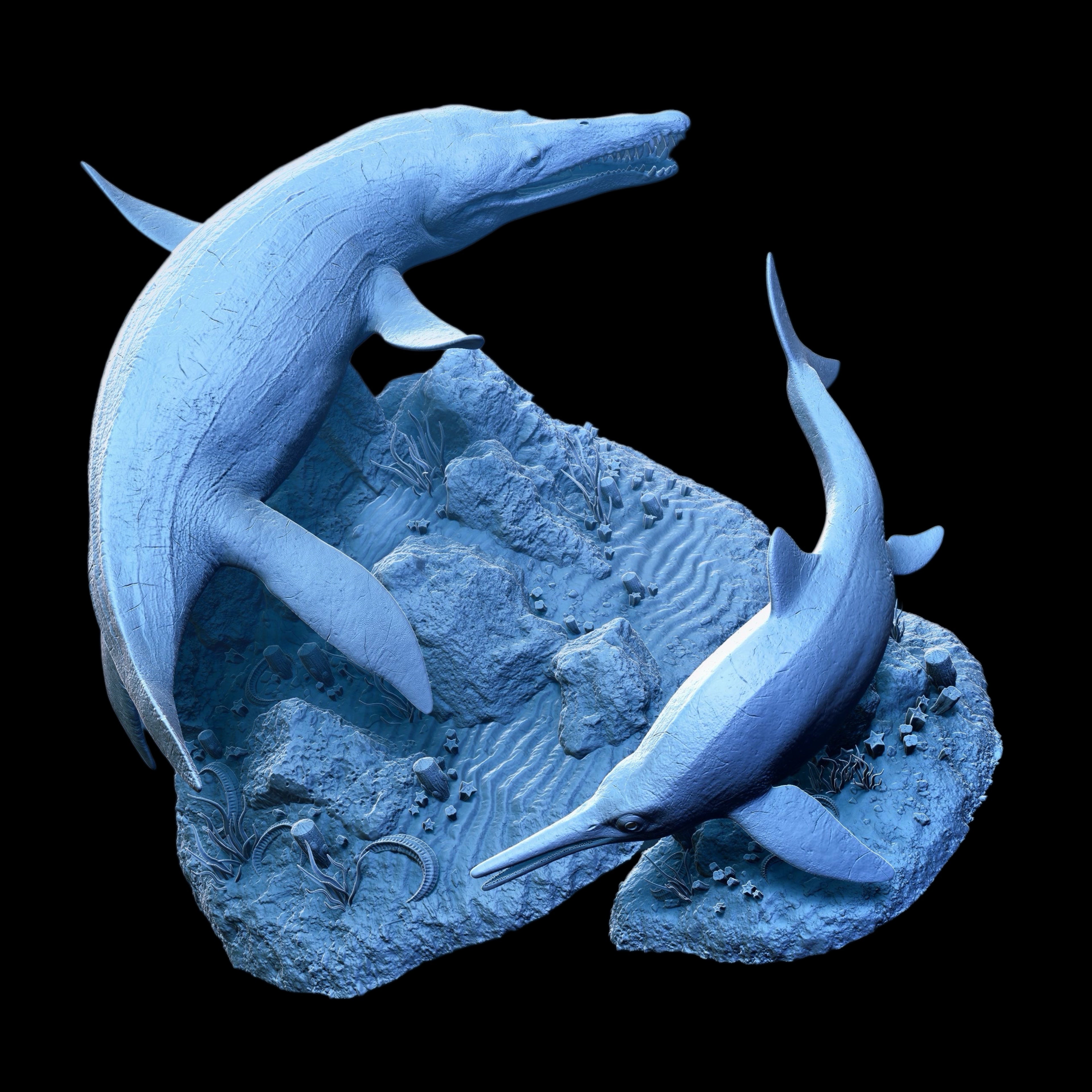 KRONOSAURUS & PLATYPTERYGIUS statue Model Kit 1:35 1:18 Scale  Jacob Baardse Showanna Studio