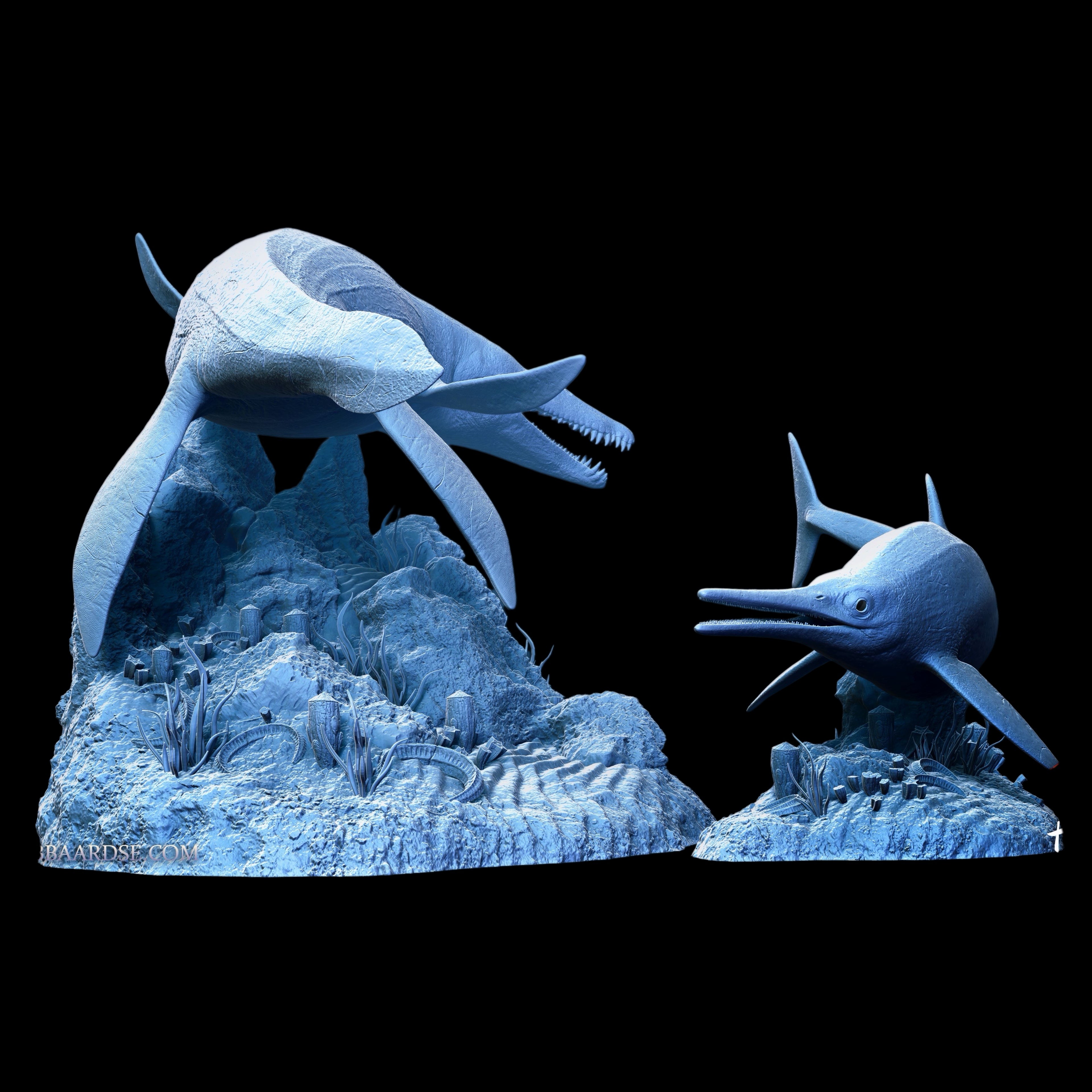 KRONOSAURUS & PLATYPTERYGIUS statue Model Kit 1:35 1:18 Scale  Jacob Baardse Showanna Studio