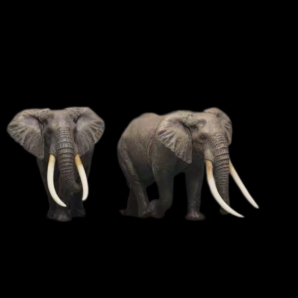 AFRICAN ELEPHANT PAINTED STATUE
1:35 Dafei studio