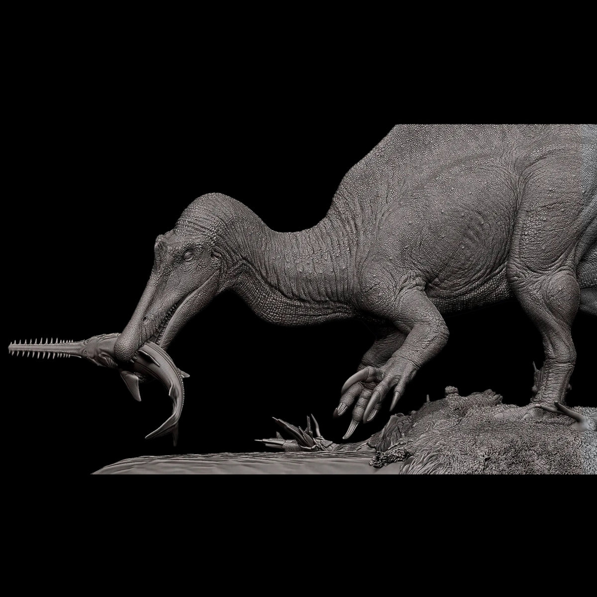 ICHTHYOVENATOR LAOSENSIS 1:35 / 1:18 DISTINCT DUAL-POSE SCIENTIFIC PALEOART STATUE (GREY RESIN KIT / PAINTED EDITION)