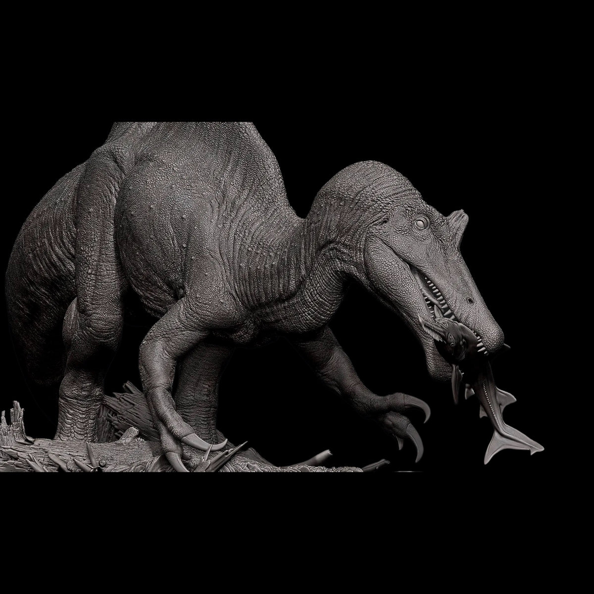 ICHTHYOVENATOR LAOSENSIS 1:35 / 1:18 DISTINCT DUAL-POSE SCIENTIFIC PALEOART STATUE (GREY RESIN KIT / PAINTED EDITION)