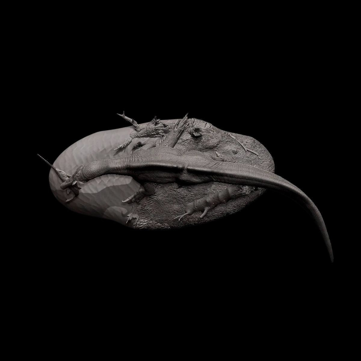 ICHTHYOVENATOR LAOSENSIS 1:35 / 1:18 DISTINCT DUAL-POSE SCIENTIFIC PALEOART STATUE (GREY RESIN KIT / PAINTED EDITION)