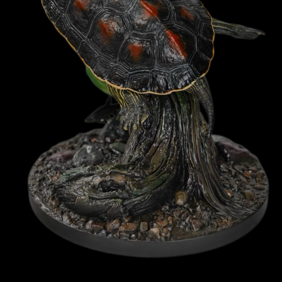 CHINESE STRIPED-NECK TURTLE (MAUREMYS SINENSIS) DUAL-SCENE STATUE SET (PAINTED FINISHED EDITION)