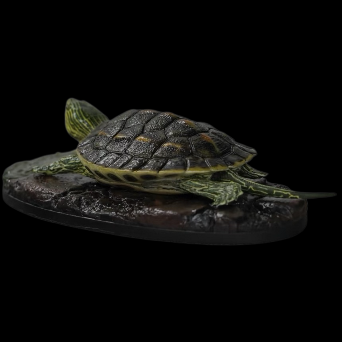 CHINESE STRIPED-NECK TURTLE (MAUREMYS SINENSIS) DUAL-SCENE STATUE SET (PAINTED FINISHED EDITION)