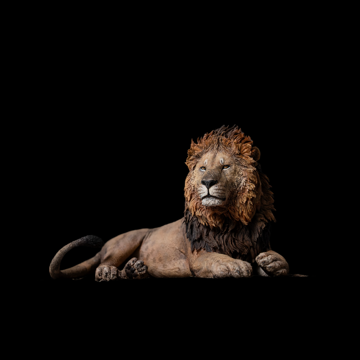 AFRICAN LION "OLOSHIPA" 1:10 / 1:6 DIORAMA ART STATUE (GREY RESIN KIT / PAINTED EDITION)