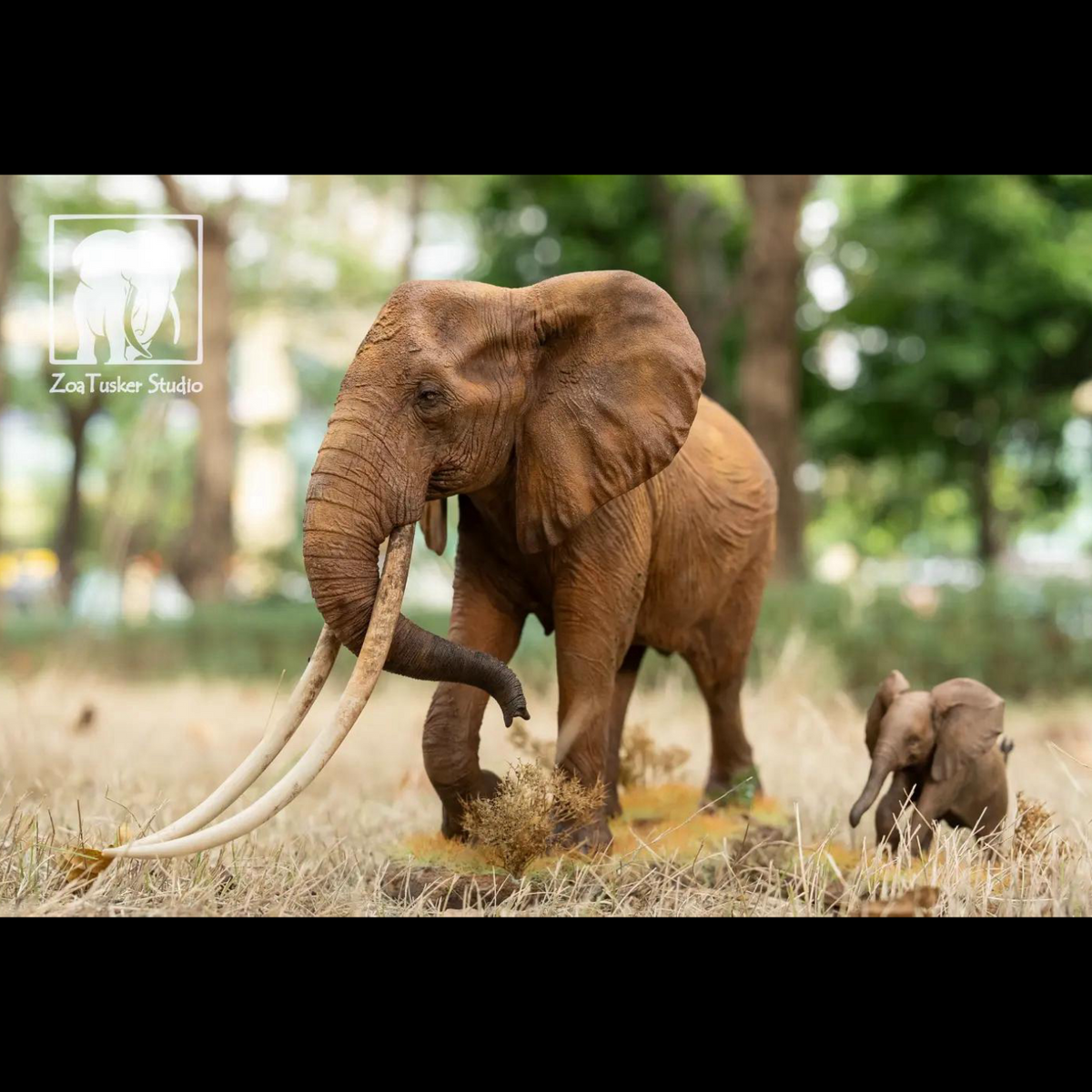 AFRICAN ELEPHANT (LOXODONTA AFRICANA) MULTI-SCALE FLAGSHIP DIORAMA STATUE (RESIN KIT / PAINTED EDITION)