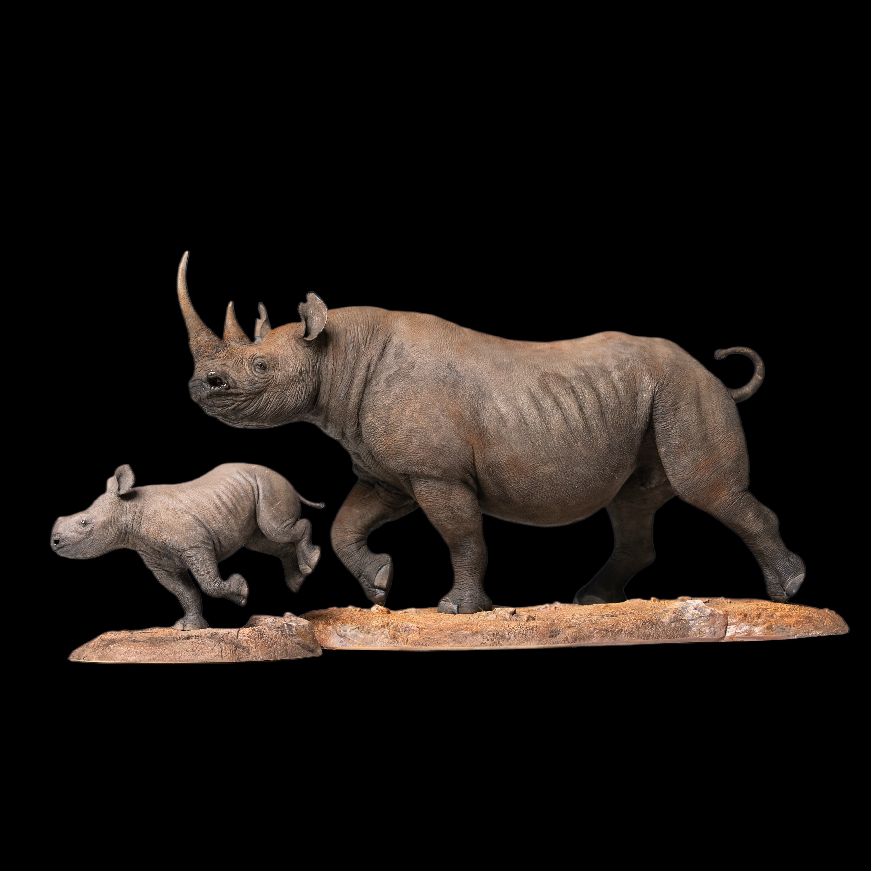 Black Rhinoceros (Diceros bicornis)  statue Model Kit 1:35 1:18 1:15 1:10 1:6 Scale