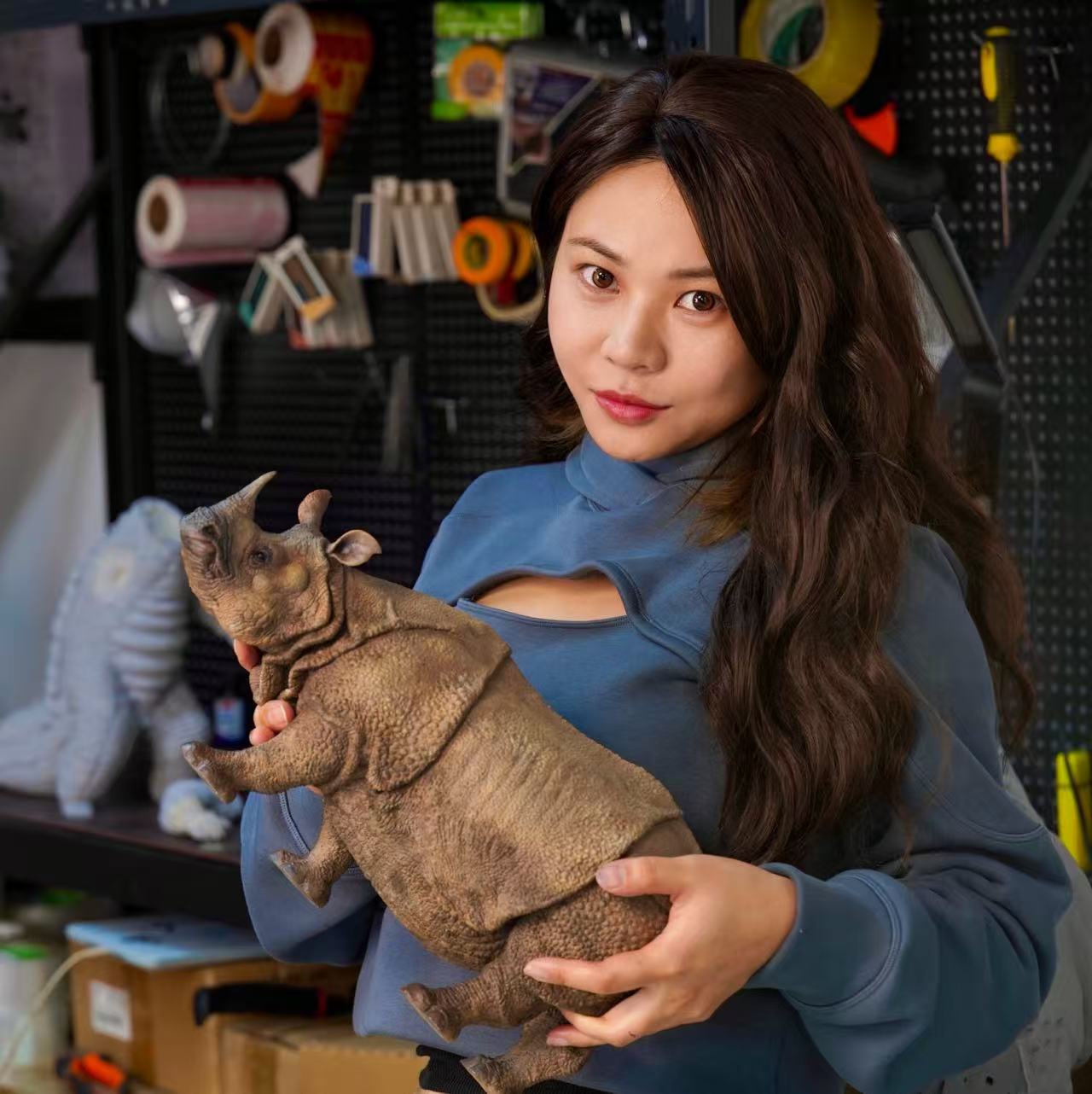 Greater One-Horned Rhinoceros Statue Model Kit 1:10 1:15 Scale Memory Museum